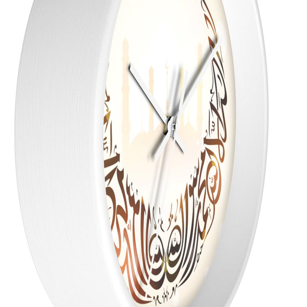 Islamic wall clock, calligraphy wall clock, Arabic calligraphy wall clock, Shahada wall clock. 10x10 inches