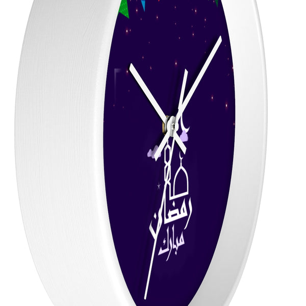 Ramadan Mubarak calligraphy wall clock, Arabic calligraphy wall clock, Islamic wall clock.