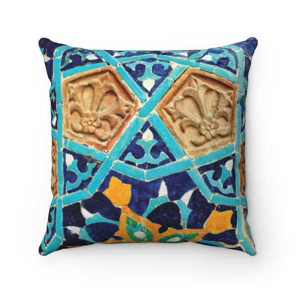 Arabic mosaic Spun Polyester Square Pillow, sofa pillows, boho decor, bohemian pillow, oriental pillows