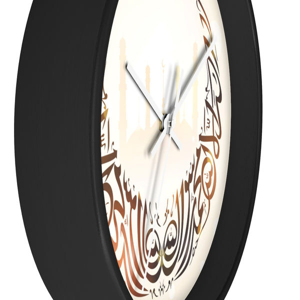 Islamic wall clock, calligraphy wall clock, Arabic calligraphy wall clock, Shahada wall clock. 10x10 inches