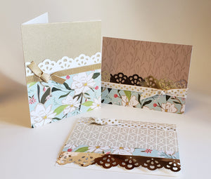 Handmade Greeting Card Set - 3 cards - All occasion cards, Note Cards, Blank greeting cards, note cards with envelopes Handmade Card.