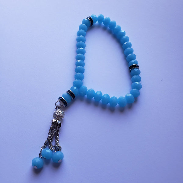 Marble blue Tasbih Prayer Beads with 33 Beads - Muslim prayer beads -Subha - misbaha – prayer - worry beads - Islamic prayer beads