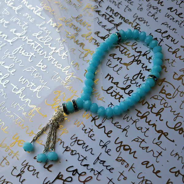 Marble blue Tasbih Prayer Beads with 33 Beads - Muslim prayer beads -Subha - misbaha – prayer - worry beads - Islamic prayer beads