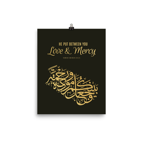 Love and Mercy Arabic Calligraphy islamic wedding Print