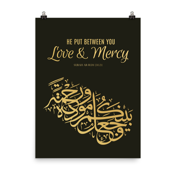 Love and Mercy Arabic Calligraphy islamic wedding Print